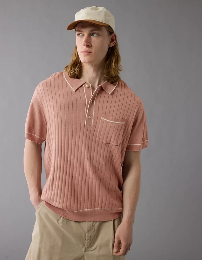 AE Weekend Tipped Sweater Polo Shirt
