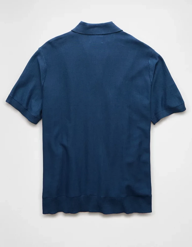 Chemise polo en tricot rayé boutonné Fin de semaine AE