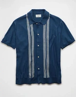 Chemise polo en tricot rayé boutonné Fin de semaine AE