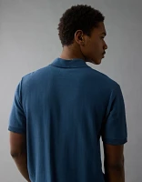 Chemise polo en tricot rayé boutonné Fin de semaine AE