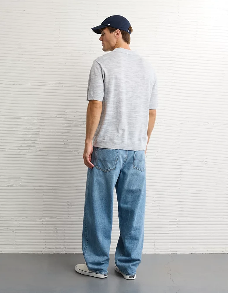 Polo en tricot teint par espacement AE