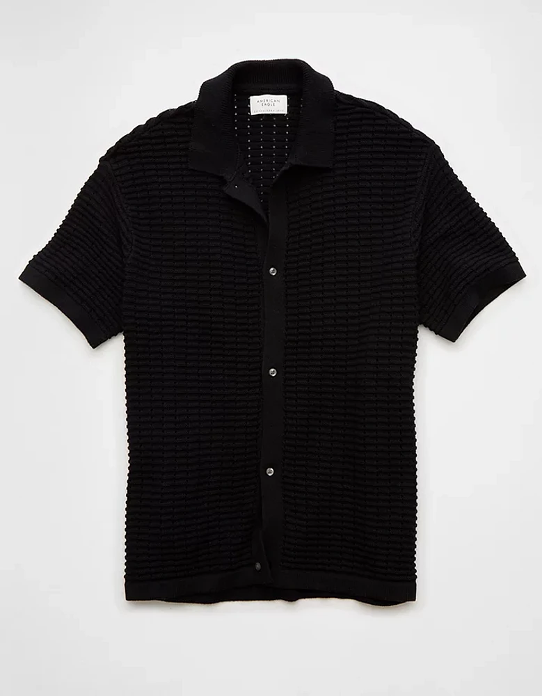 Chemise polo en tricot boutonnée et texturée Fin de semaine AE