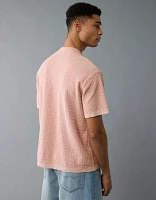 AE Weekend Jacquard Button-Up Sweater Polo Shirt