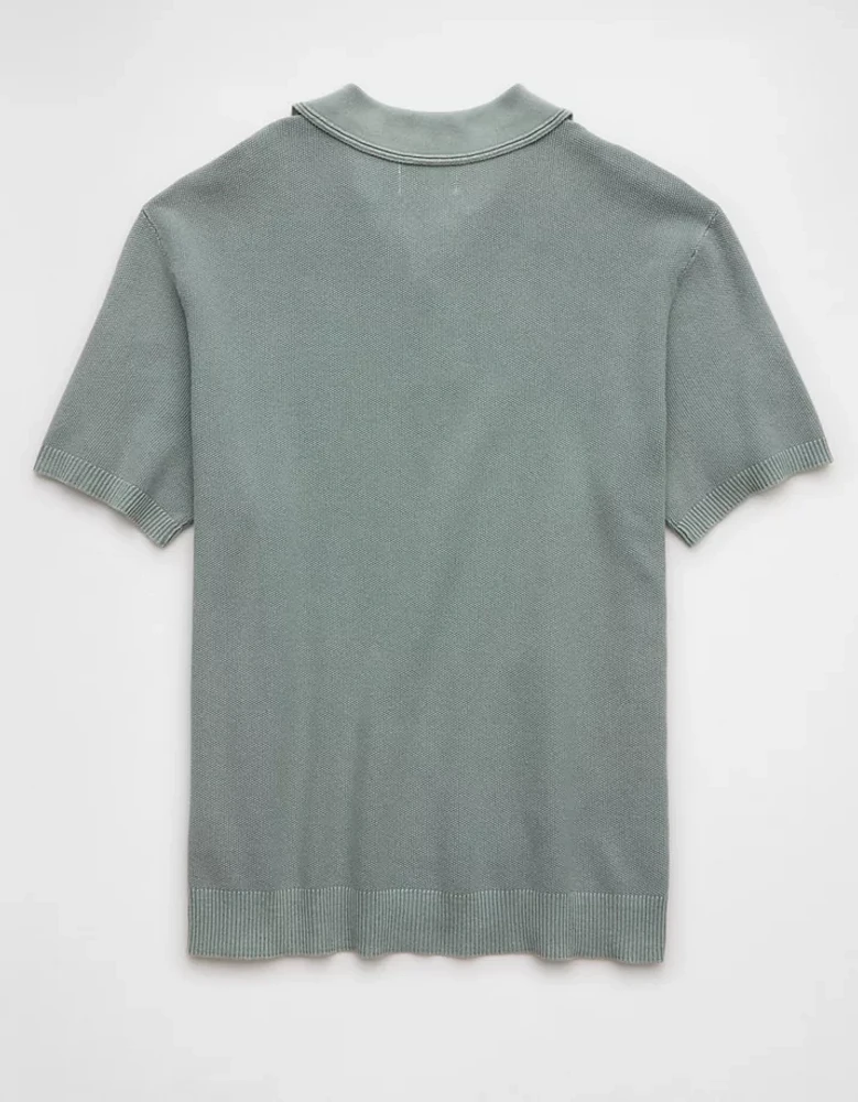 AE Weekend Washed Sweater Polo Shirt