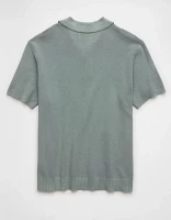 AE Weekend Washed Sweater Polo Shirt