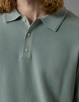 AE Weekend Washed Sweater Polo Shirt