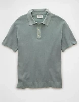 AE Weekend Washed Sweater Polo Shirt