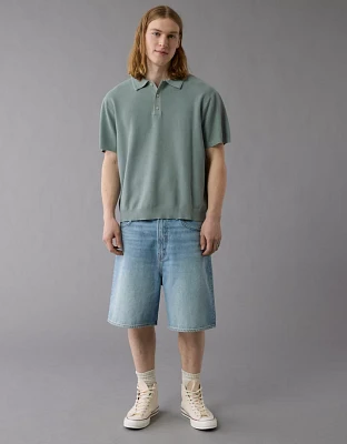 AE Weekend Washed Sweater Polo Shirt