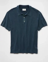 AE Weekend Washed Sweater Polo Shirt