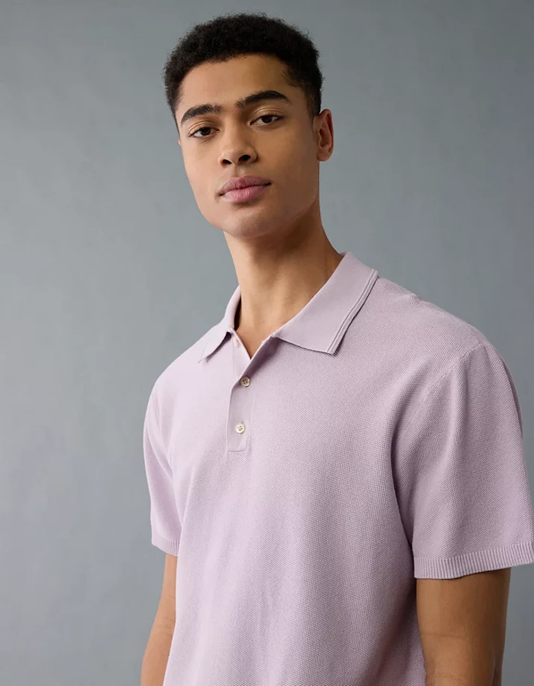 AE Weekend Washed Sweater Polo Shirt
