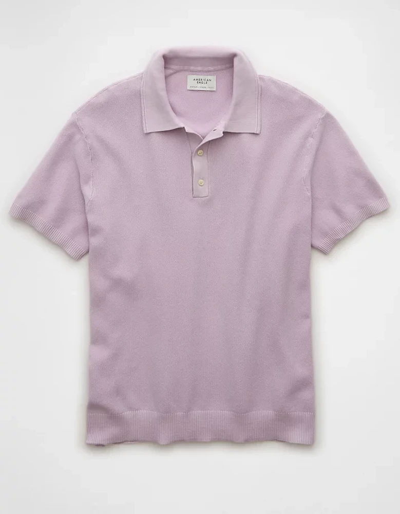 AE Weekend Washed Sweater Polo Shirt