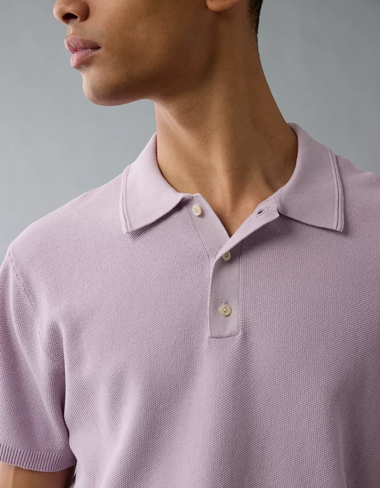 AE Weekend Washed Sweater Polo Shirt