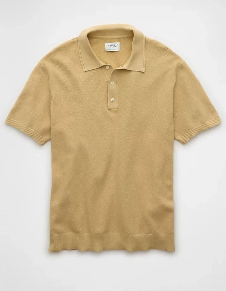 AE Weekend Washed Sweater Polo Shirt