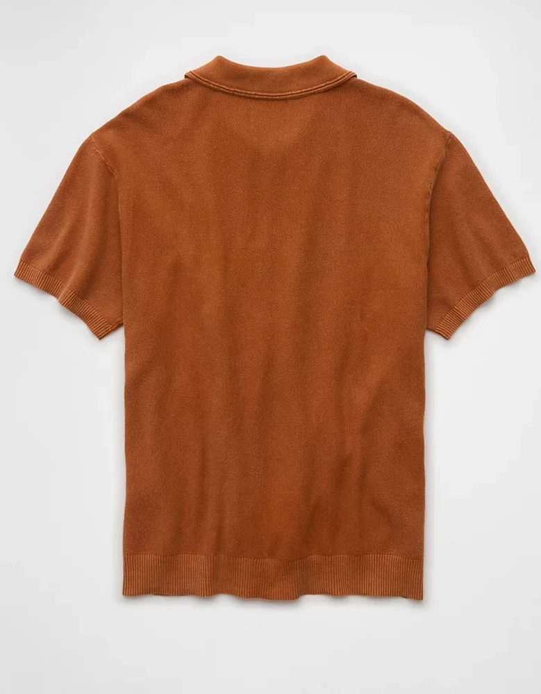 AE Weekend Washed Sweater Polo Shirt