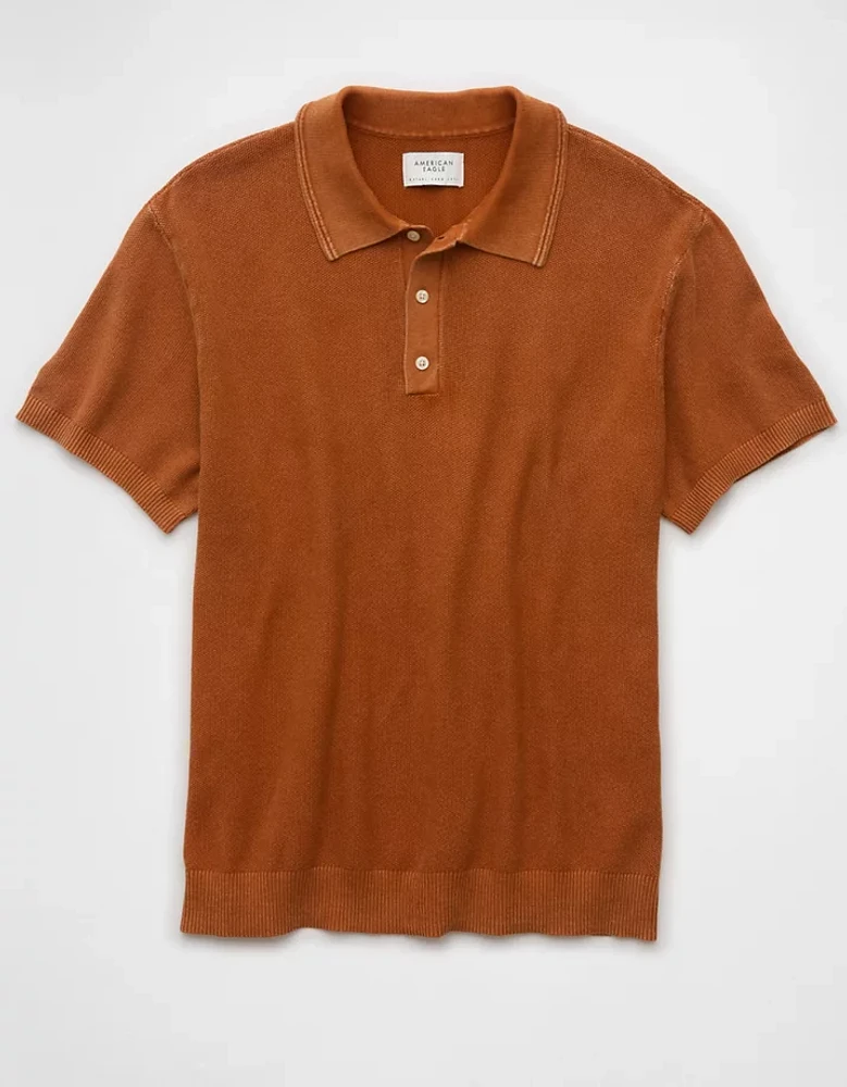 AE Weekend Washed Sweater Polo Shirt