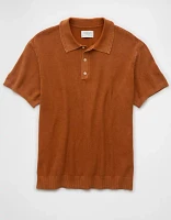 AE Weekend Washed Sweater Polo Shirt