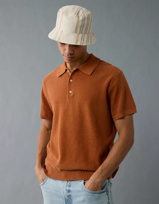 AE Weekend Washed Sweater Polo Shirt