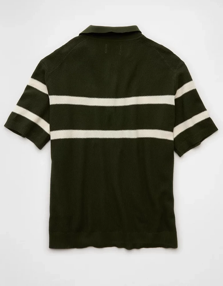 Polo en tricot rayé à motif pointelle Fin de semaine AE
