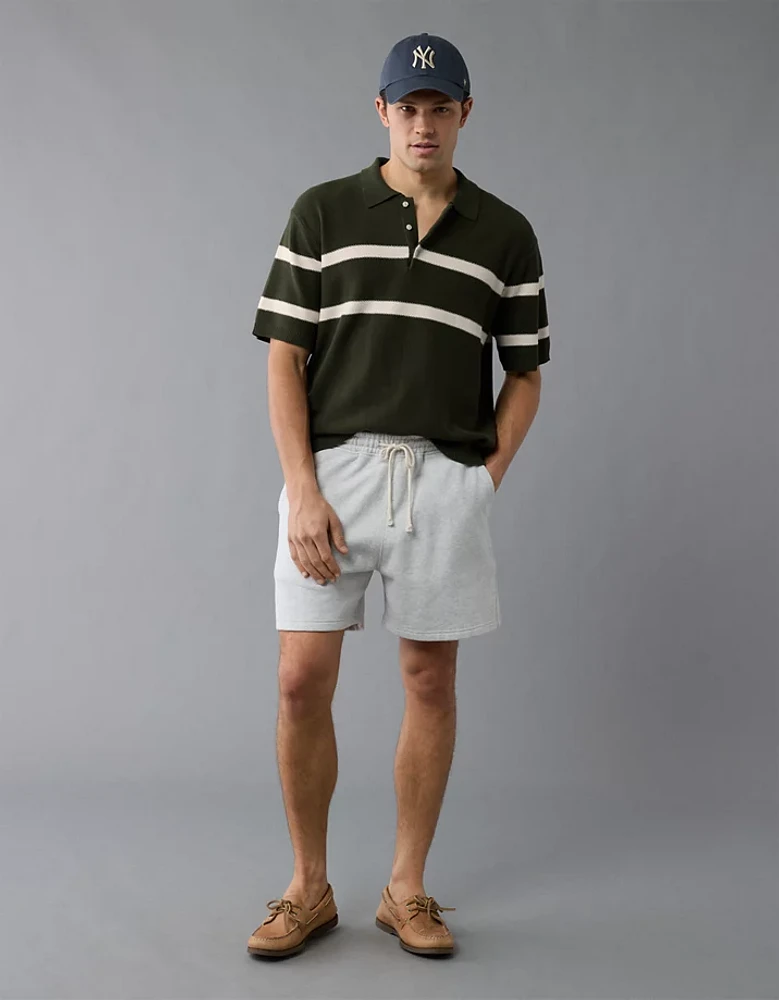 Polo en tricot rayé à motif pointelle Fin de semaine AE