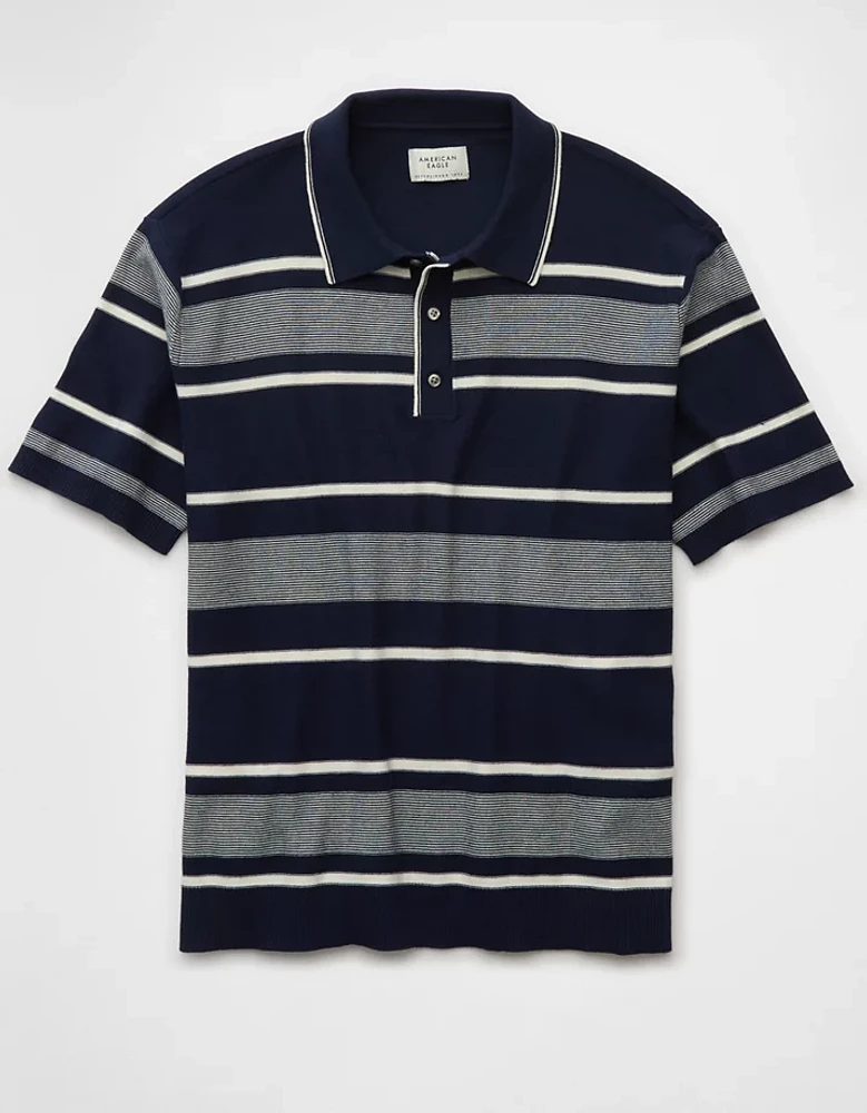 Polo en tricot rayé jersey Fin de semaine AE