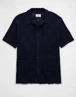 Polo en tricot boutonné à damier Fin de semaine AE