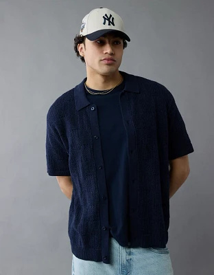 Polo en tricot boutonné à damier Fin de semaine AE