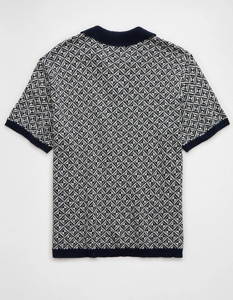 Polo en tricot à imprimé Fin de semaine AE