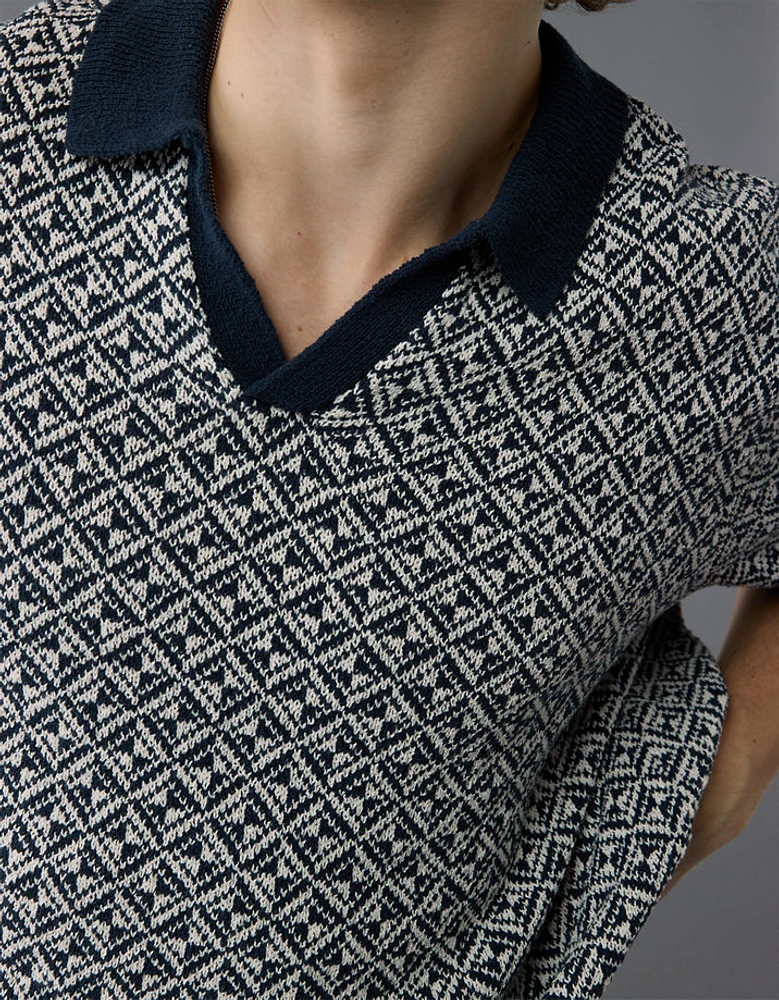 Polo en tricot à imprimé Fin de semaine AE