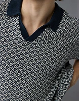 Polo en tricot à imprimé Fin de semaine AE