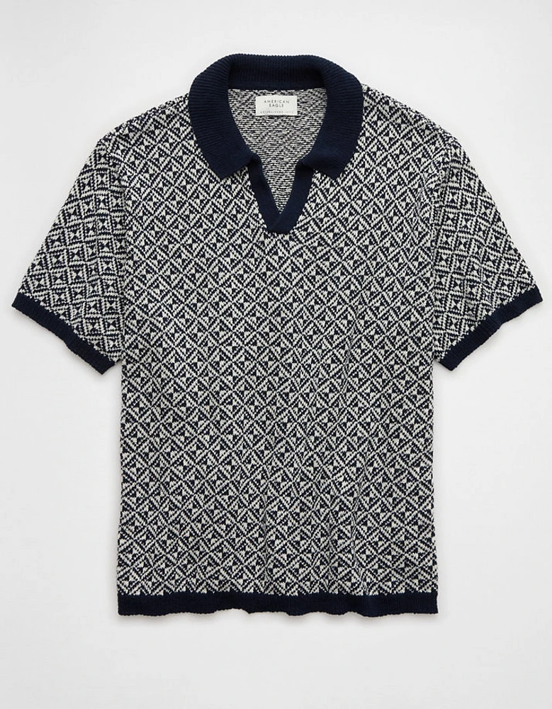 Polo en tricot à imprimé Fin de semaine AE