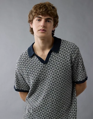 Polo en tricot à imprimé Fin de semaine AE