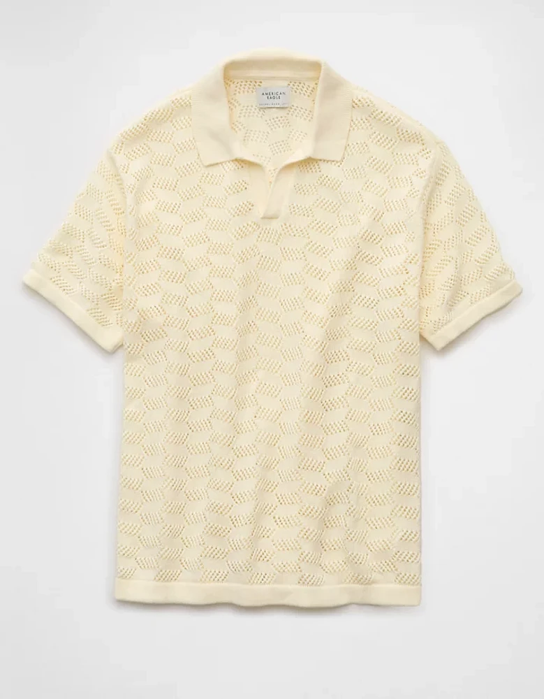 Chemise polo en tricot texturé Fin de semaine AE