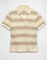 AE Weekend Striped Sweater Polo Shirt