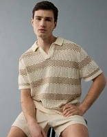 AE Weekend Striped Sweater Polo Shirt