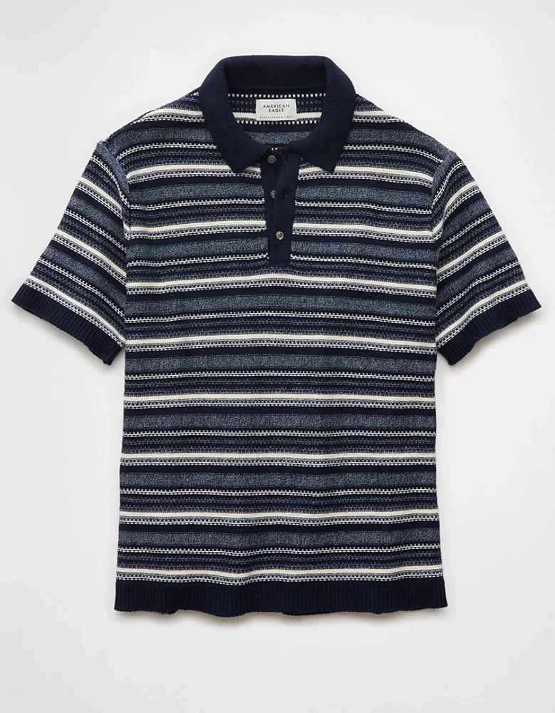 Chemise polo en tricot rayé Fin de semaine AE