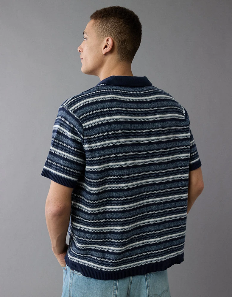 Chemise polo en tricot rayé Fin de semaine AE