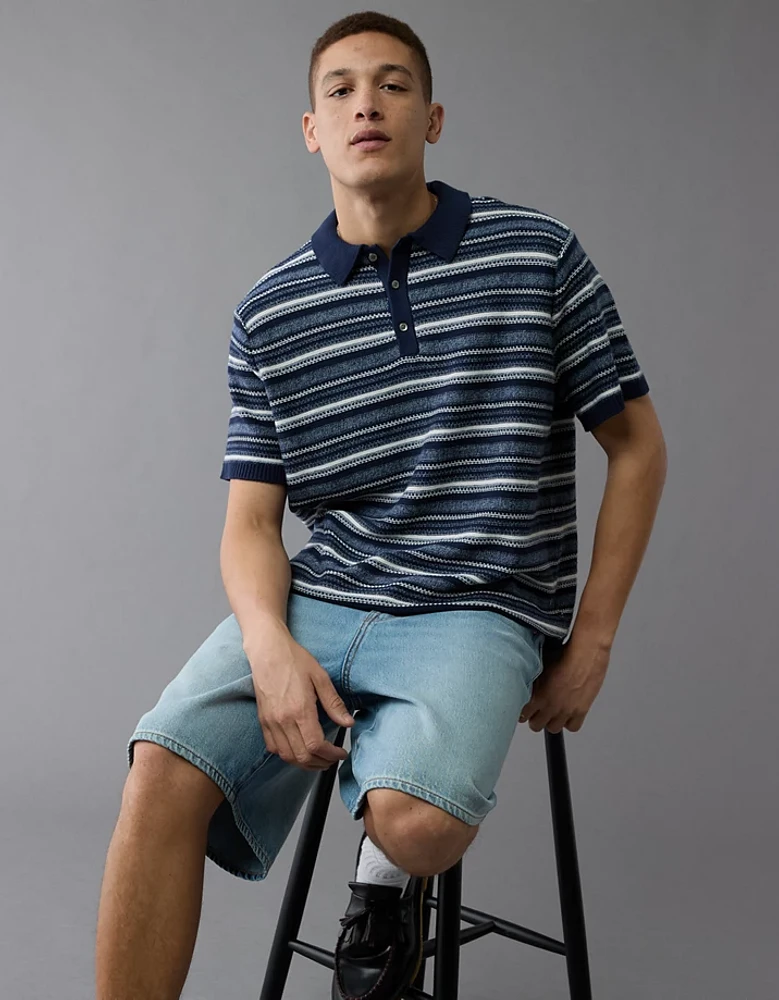 Chemise polo en tricot rayé Fin de semaine AE