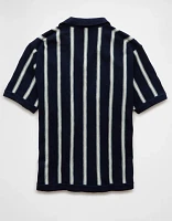 Chemise polo en tricot rayé boutonnée Fin de semaine AE