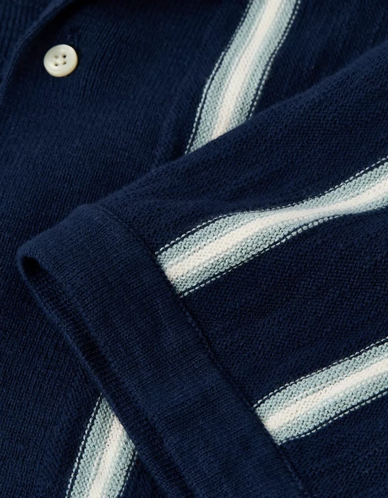 Chemise polo en tricot rayé boutonnée Fin de semaine AE
