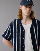 Chemise polo en tricot rayé boutonnée Fin de semaine AE