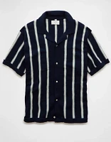Chemise polo en tricot rayé boutonnée Fin de semaine AE