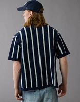 Chemise polo en tricot rayé boutonnée Fin de semaine AE