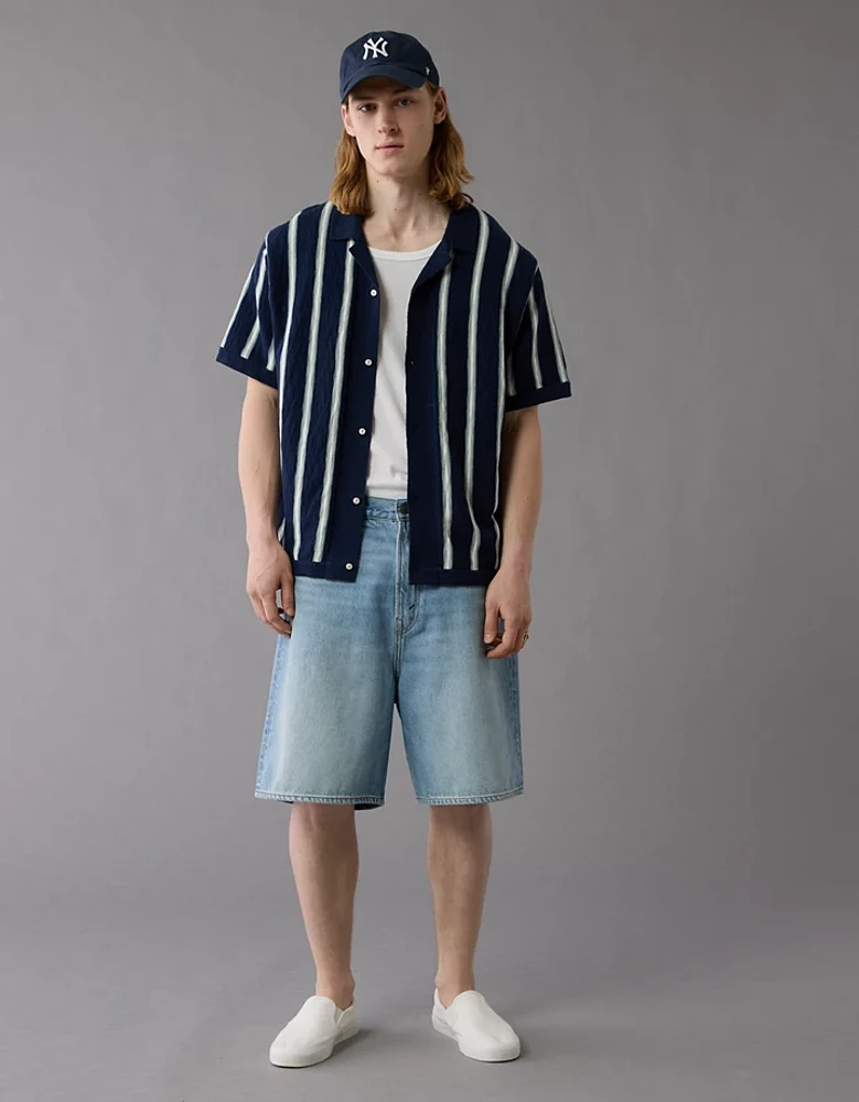 Chemise polo en tricot rayé boutonnée Fin de semaine AE
