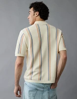 Chemise polo en tricot rayé boutonnée Fin de semaine fierté AE