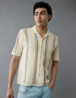 Chemise polo en tricot rayé boutonnée Fin de semaine fierté AE