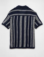 Chemise polo en tricot rayé boutonnée Fin de semaine AE