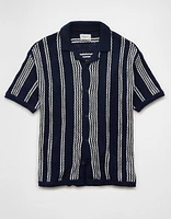 Chemise polo en tricot rayé boutonnée Fin de semaine AE
