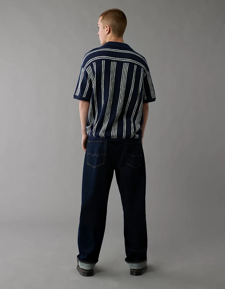 Chemise polo en tricot rayé boutonnée Fin de semaine AE