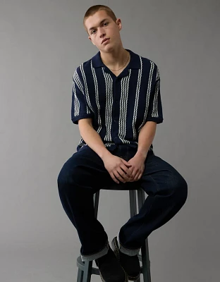 Chemise polo en tricot rayé boutonnée Fin de semaine AE
