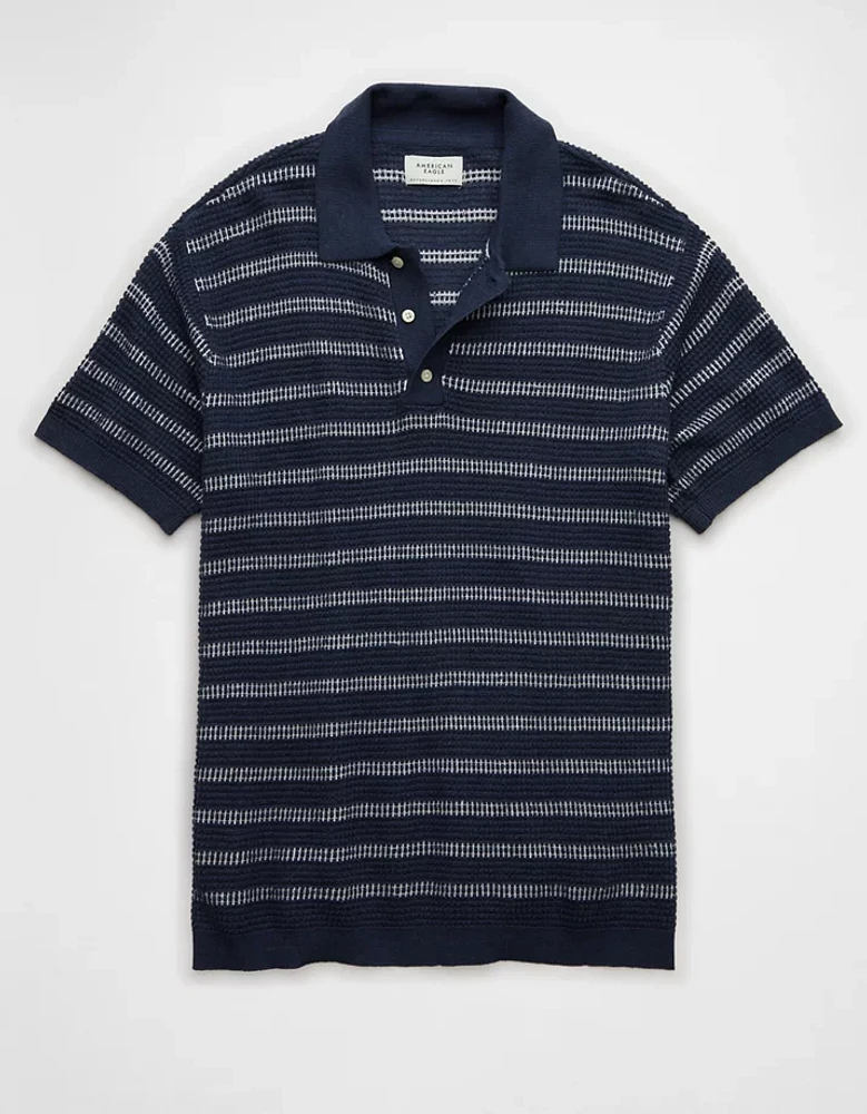 AE Striped Sweater Polo Shirt